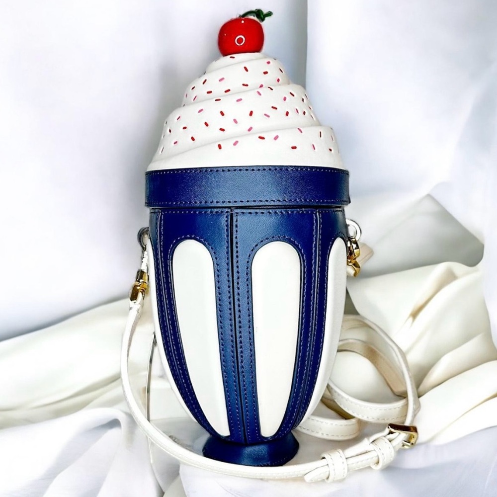 Kate Spade Blue and White ice cream sundae Crossbody Bag